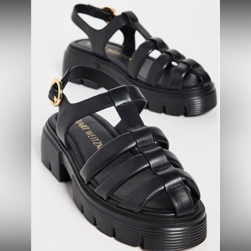Preloved STUART WEITZMAN
Nolita Leather Fisherman Sandals - Black size 10 - Picture 10 of 13
